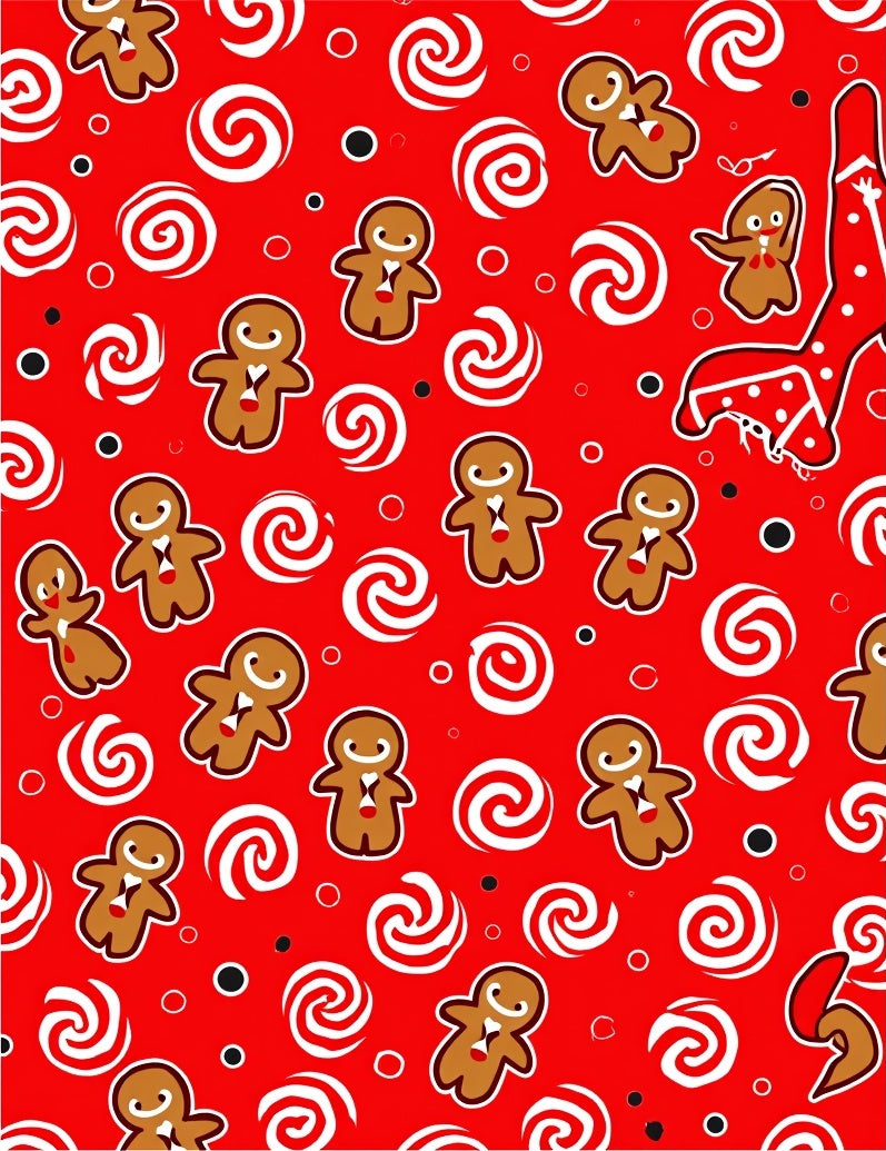 Festive Gingerbread Swirls Christmas Rug
