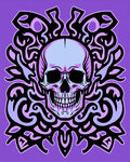 Mystic Purple Skull Tribal Ornament Rug