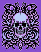 Mystic Purple Skull Tribal Ornament Rug