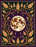 Elegant Celestial Moon Leaf Framing Rug