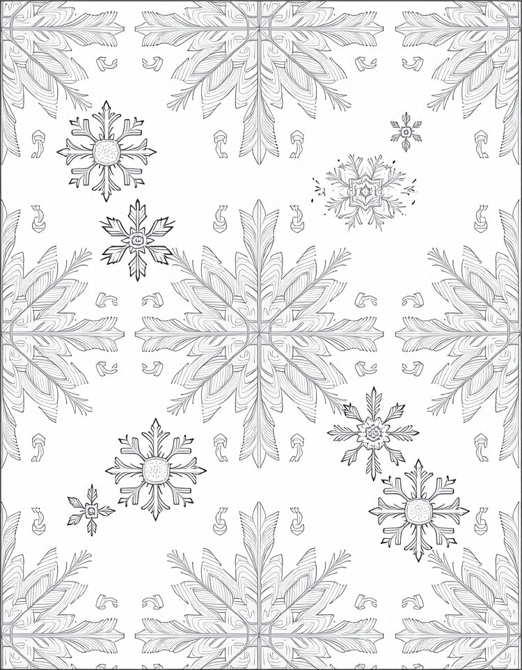 Detailed White Snowflake Mandala Collection Rug
