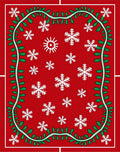 Red Snowflake Garland Holiday Rug