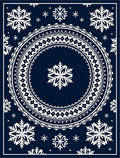 Navy Snowflake Mandala Medallion Rug