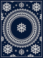 Navy Snowflake Mandala Medallion Rug