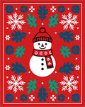 Festive Snowman Snowflake Christmas Celebration Rug