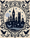 Dark Castle Under Starry Sky Rug