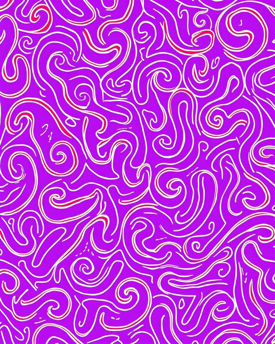 Curling Lavender Amoeba Lines Rug