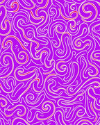 Curling Lavender Amoeba Lines Rug