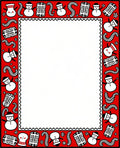 Red Snowman Candy Cane Festive Border Rug
