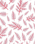 Red Fern Frond Scatter Rug