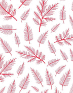 Red Fern Frond Scatter Rug
