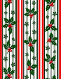 Festive Holly Berries Vertical Stripe Rug