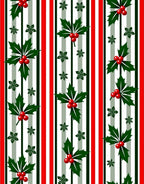 Festive Holly Berries Vertical Stripe Rug