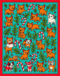 Joyful Dog Candy Cane Foliage Medley Rug