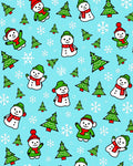 Whimsical Snowman Christmas Tree Snowflakes Rug