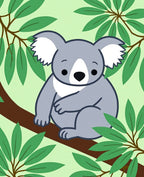 Cute Koala In Eucalyptus Leaves Rug