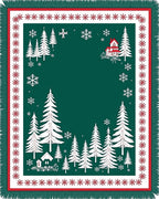 Winter Forest White Trees Snowflake House Rug