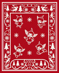 Festive Red Winged Cherub Christmas Rug