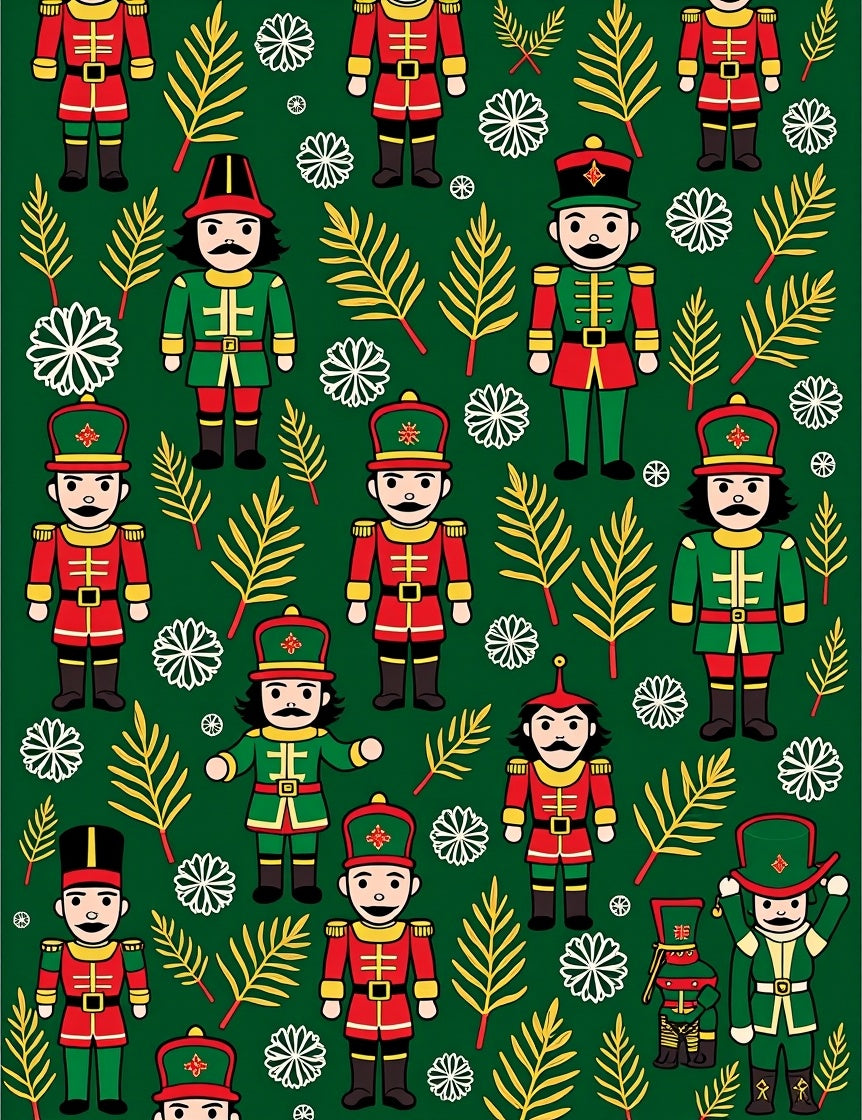 Festive Nutcracker Soldier Emerald Garden Rug