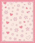 Pink Pastel Heart Snowflake Scatter Rug