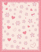 Pink Pastel Heart Snowflake Scatter Rug
