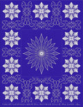 White Snowflake Blue Mandala Rug