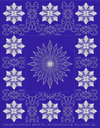 White Snowflake Blue Mandala Rug
