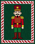 Festive Red Nutcracker Soldier Border Rug