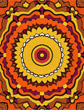 Warm Earthy Tone Sunburst Mandala Rug