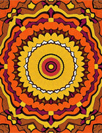 Warm Earthy Tone Sunburst Mandala Rug