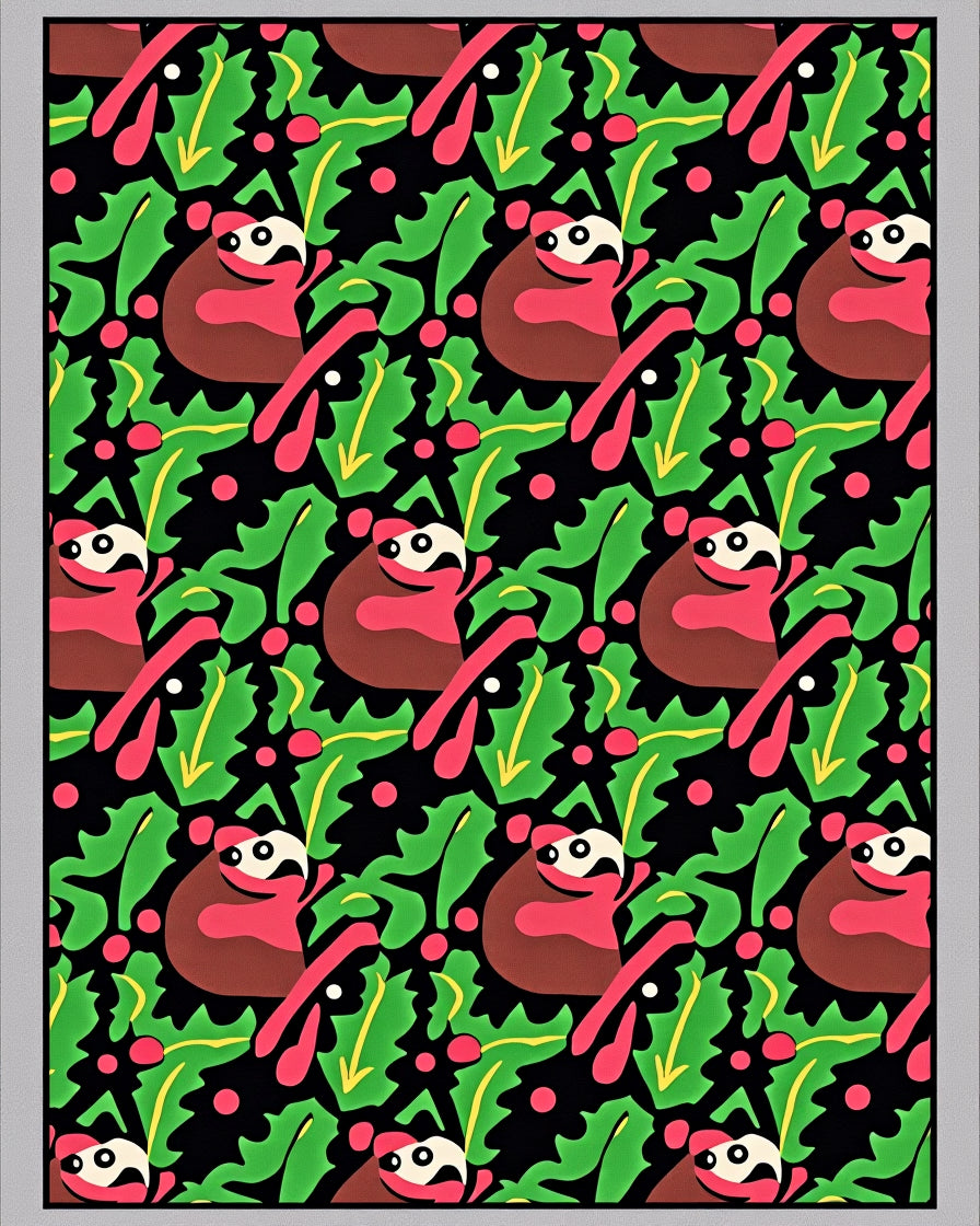 Whimsical Red Panda Forest Scene Rug
