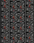 Black Red White Holly Berry Border Rug