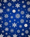 White Snowflakes Scattered Cobalt Blue Background Rug