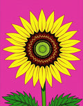 Vibrant Yellow Sunflower Mandala Rug