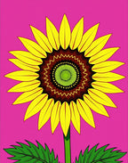 Vibrant Yellow Sunflower Mandala Rug