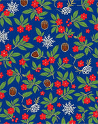 Red Floral Snowflakes And Acorns Rug