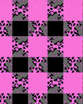 Pink Black Gray Checkered Graphic Rug