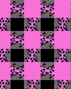 Pink Black Gray Checkered Graphic Rug