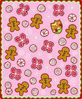Pink Gingerbread Cookie Flower Swirl Rug