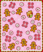 Pink Gingerbread Cookie Flower Swirl Rug