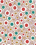 Retro Red Teal Star Scatter Rug