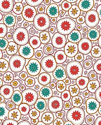 Retro Red Teal Star Scatter Rug