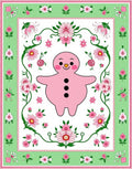 Pink Gingerbread Man Floral Border Rug
