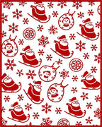 Red Santa Sleigh Snowflakes Ornaments Rug