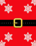 Red Snowflake Belt Accents Rug