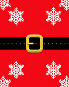 Red Snowflake Belt Accents Rug