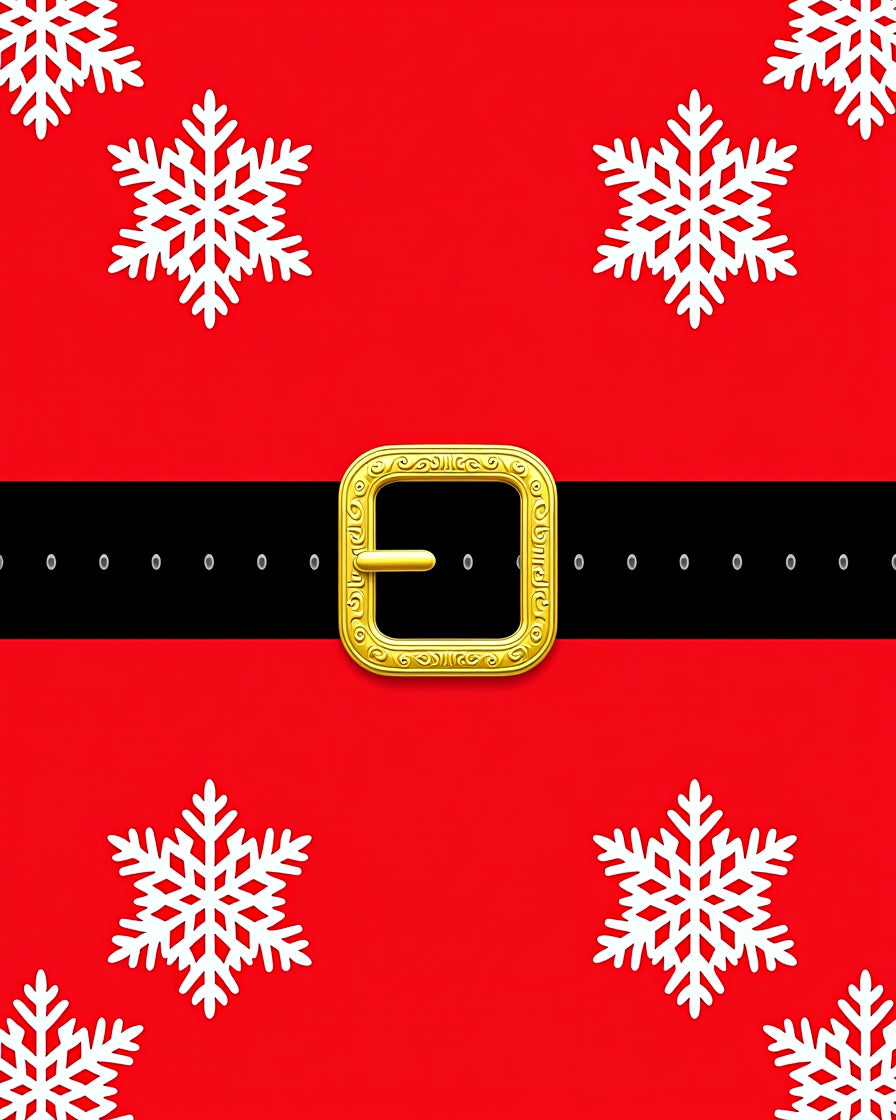 Red Snowflake Belt Accents Rug