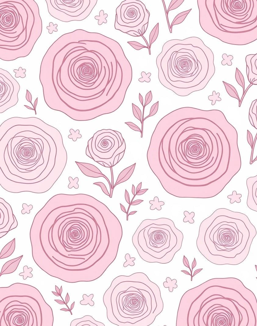 Soft Pink Rose Garden Repeat Rug