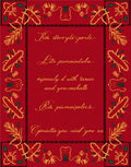 Crimson Golden Floral Border Rug