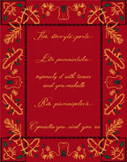 Crimson Golden Floral Border Rug
